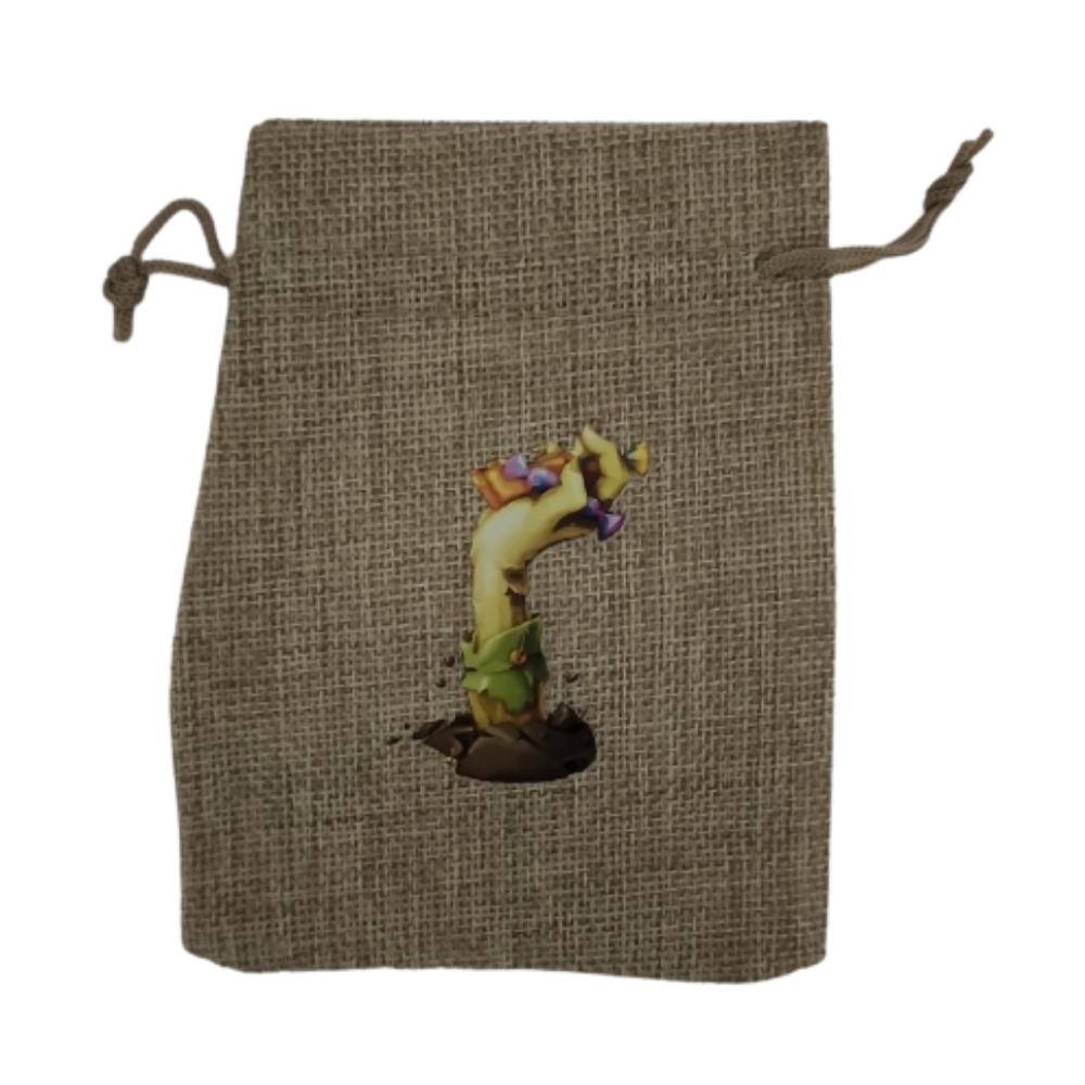10 Pack- Halloween Bag - Burlap Gift Bag w/drawstring, Scary Hand Design
